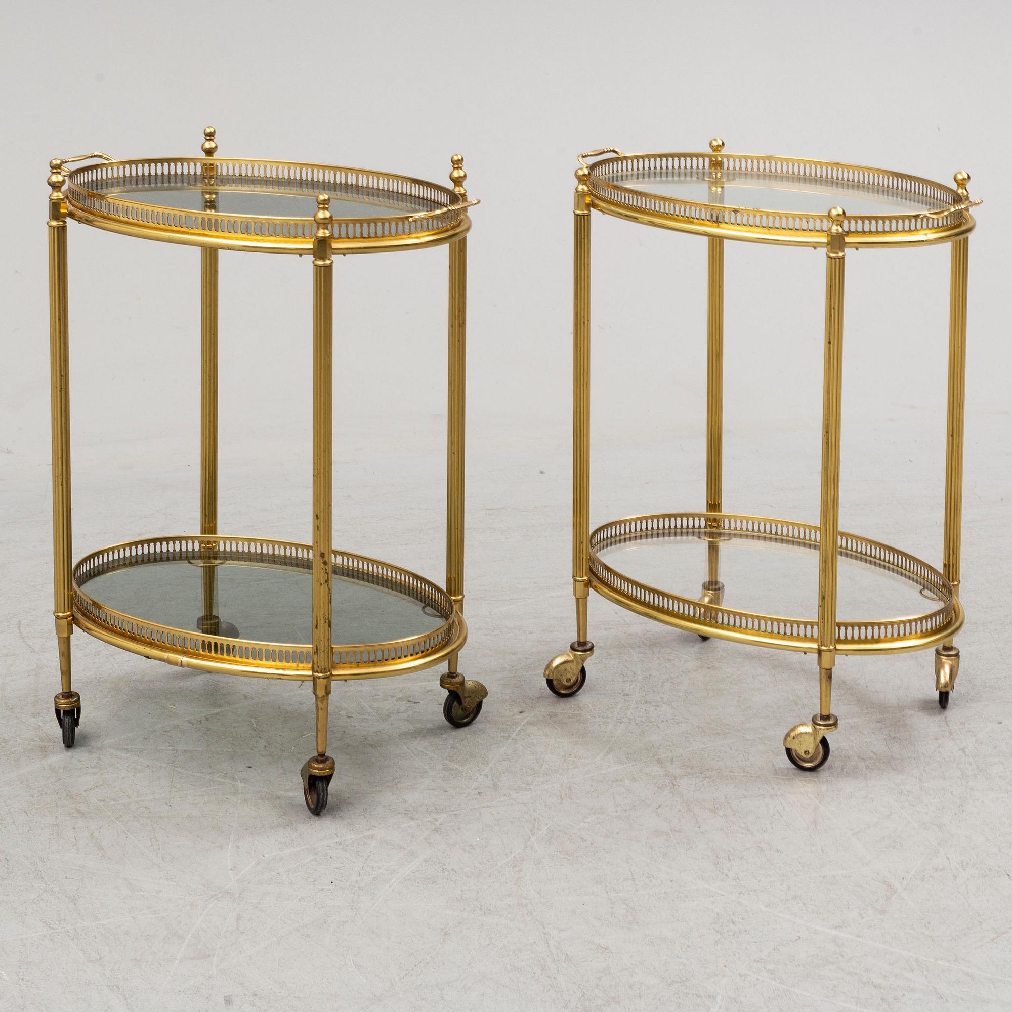 TWO SERVERING TROLLEYS, second half of the 20th century.