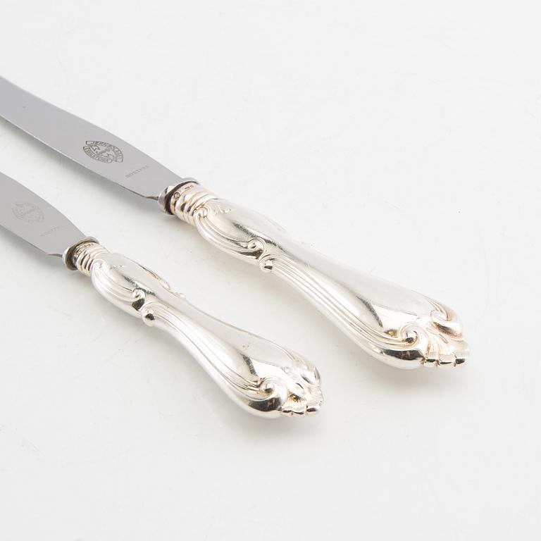 Cutlery, 86 dlr "Olga" silver CG Hallberg Stockholm 1950s.