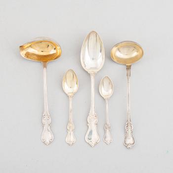 A set of 38 Swedish silver cutlery parts, model 'Olga', including CG Hallberg, Stockholm 1936.