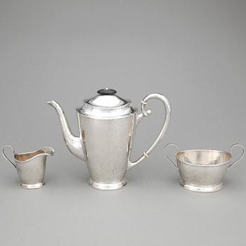 KAFFESERVIS, silver, K. Anderson, Stockholm, 1920. Totalvikt ca639g.