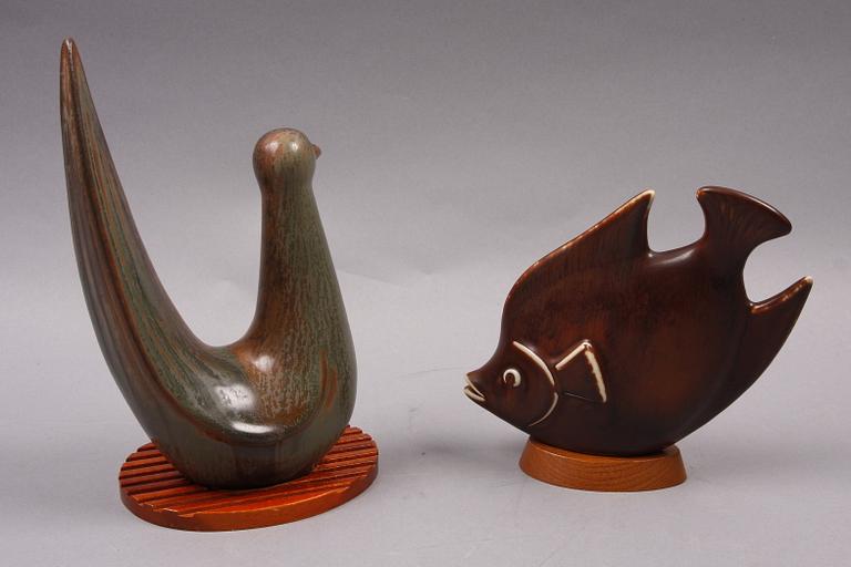 FIGURINER, 2 st, stengods, Gunnar Nylund, Rörstrand.