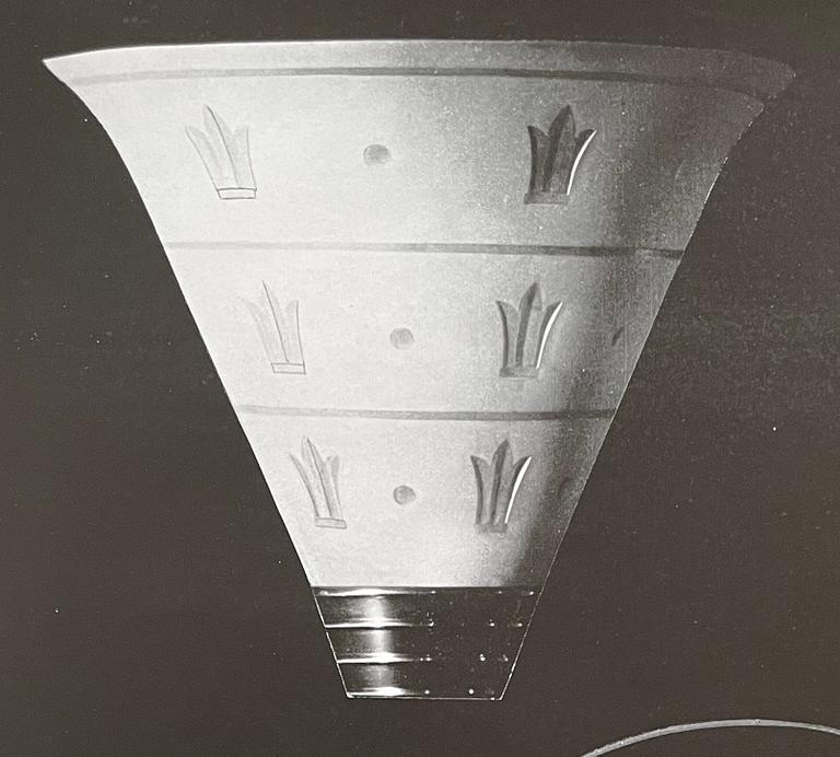 Edward Hald, a pair of wall sconces model "HD 622", Orrefors, 1930s.