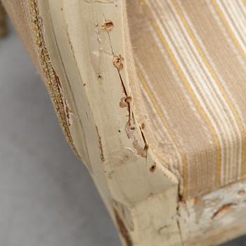 A Gustavian sofa, secondhalf of the 18th Century.