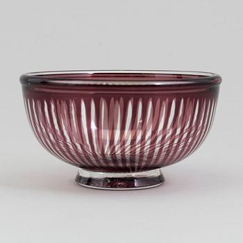 A glas bowl by EDWARD HALD, signed.