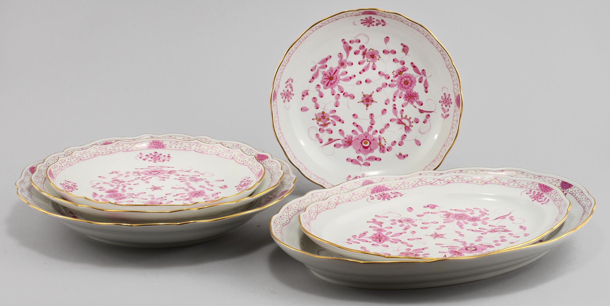 SERVISDELAR, 115 st, porslin, Meissen, omkring 1900-talets mitt.