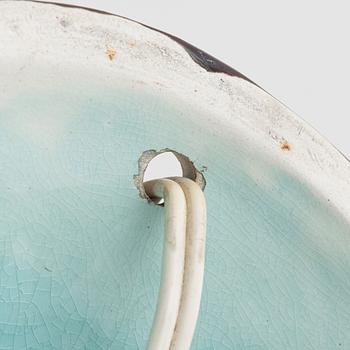 Rörstrand, bordslampa, majolika omkring år 1900.