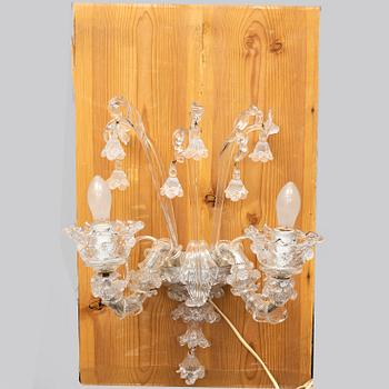 A pair of Venetian glass wall sconces, mid 20th Century.