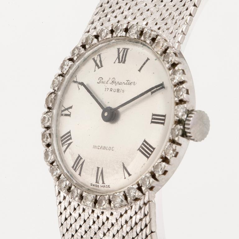 LADIES' WRIST WATCH, 18K white gold with small diamonds 8/8.
