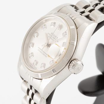 Rolex, Oyster Perpetual, Datejust, "Diamond Dial", wristwatch, 26 mm.