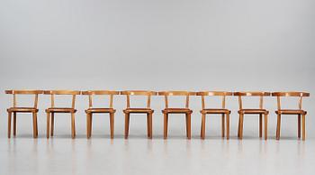 Gunnar Asplund, a set of eight mahogany chairs, Svenska Möbelfabrikerna, Bodafors, ca 1934-35, for the Bredenberg Department Store.