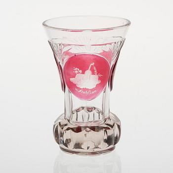 BÄGARE, glas, Böhmen, 1800-talets mitt.