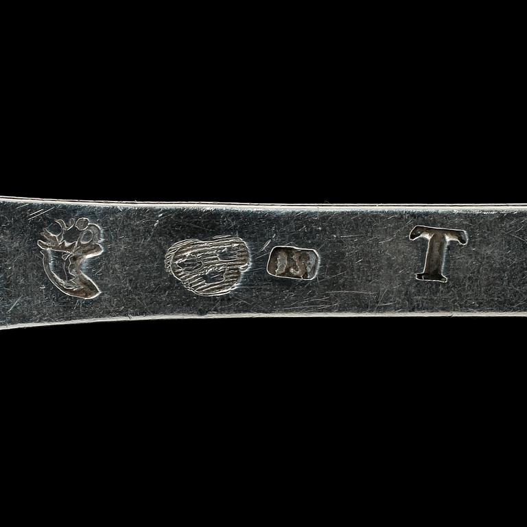 SKEDAR, 5 st, silver, Johan Schröder, Landskrona, 1777, vikt 330 g.