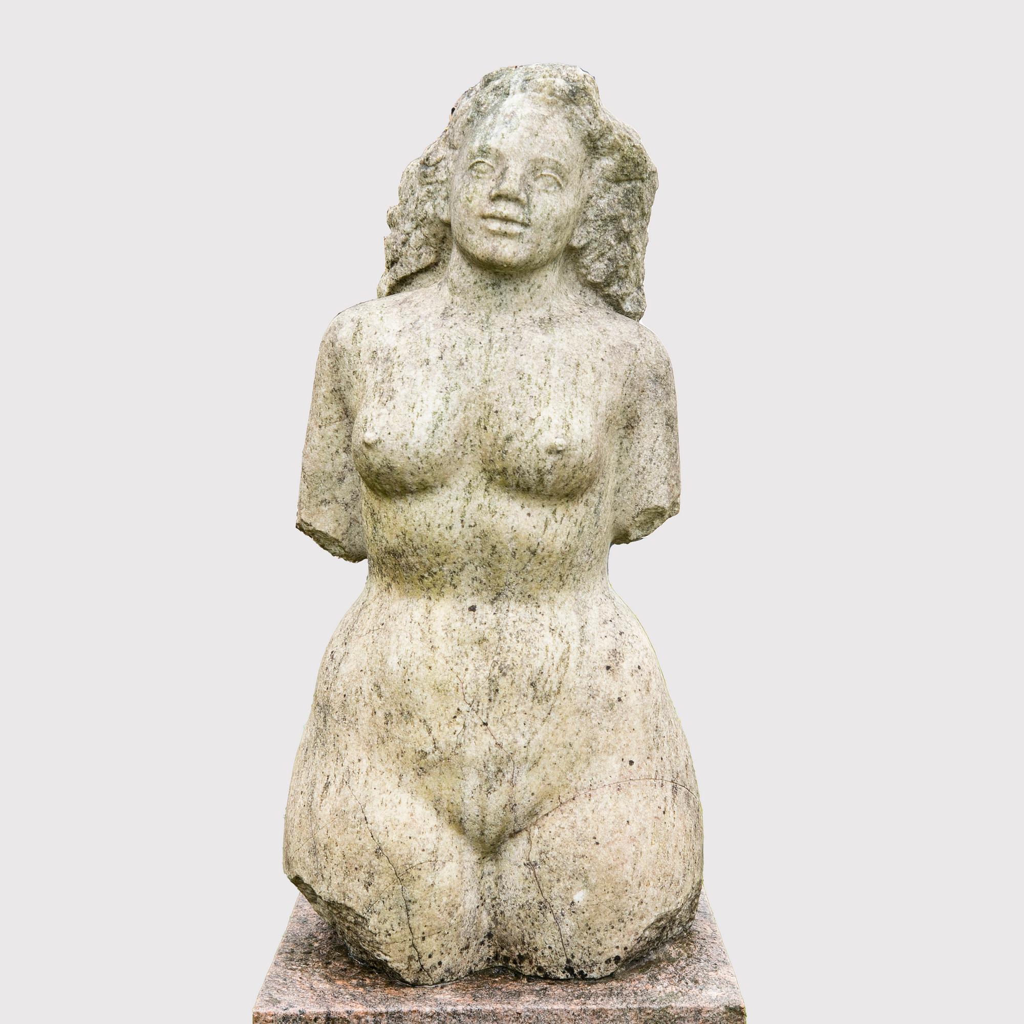 Arvid Källström, a signed stone sculpture.