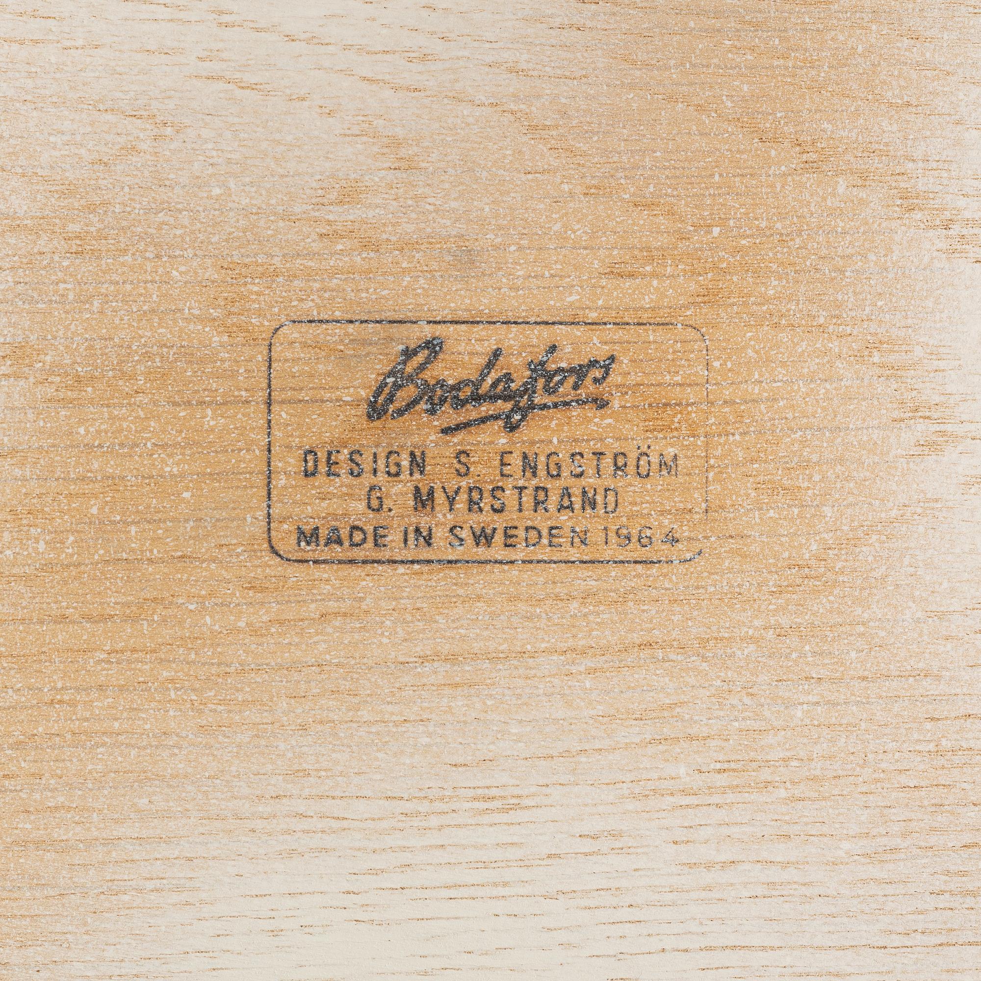 Sven Engström & Gunnar Mystrand, a pair of bedside tables, Bodafors, 1963-64.