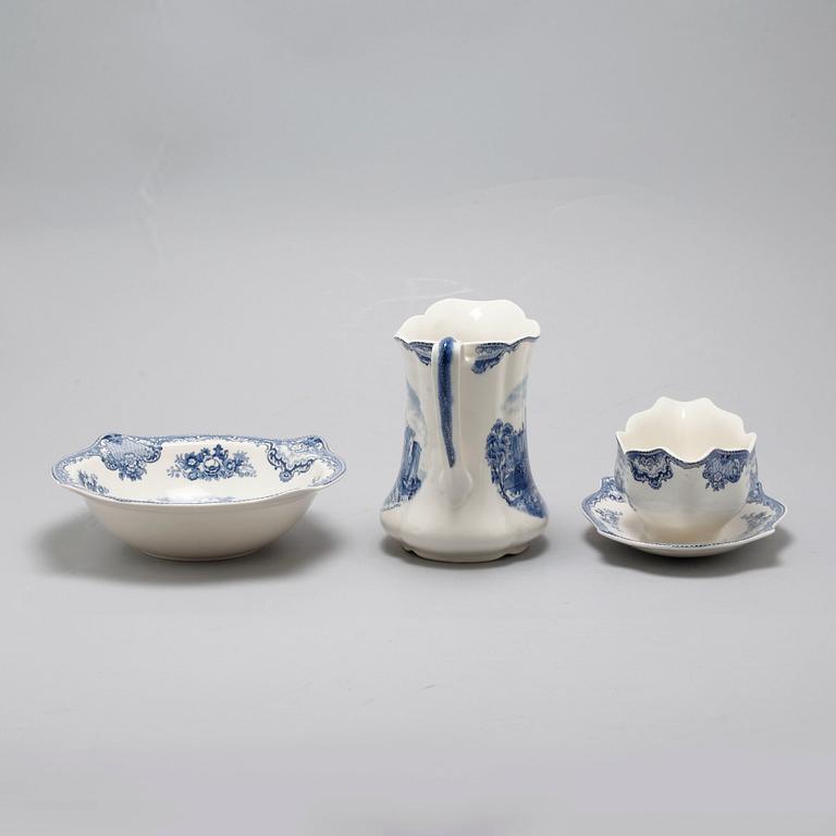 64 pieces of earthenware tableware, model "Old Britain Castles" by Johnson Bros, England, first half of the 20th century.