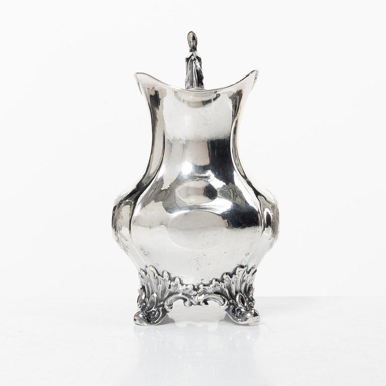 A silver soup ladle and creamer, Sweden, 1867-1905.