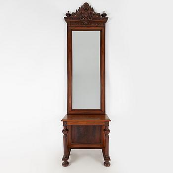 A mirror and console table, second half of the 19th century.