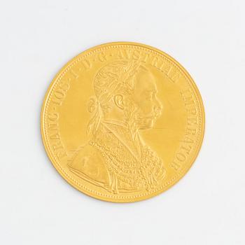 A Austrian goldcoin, restrike of 4 Ducat 1915.