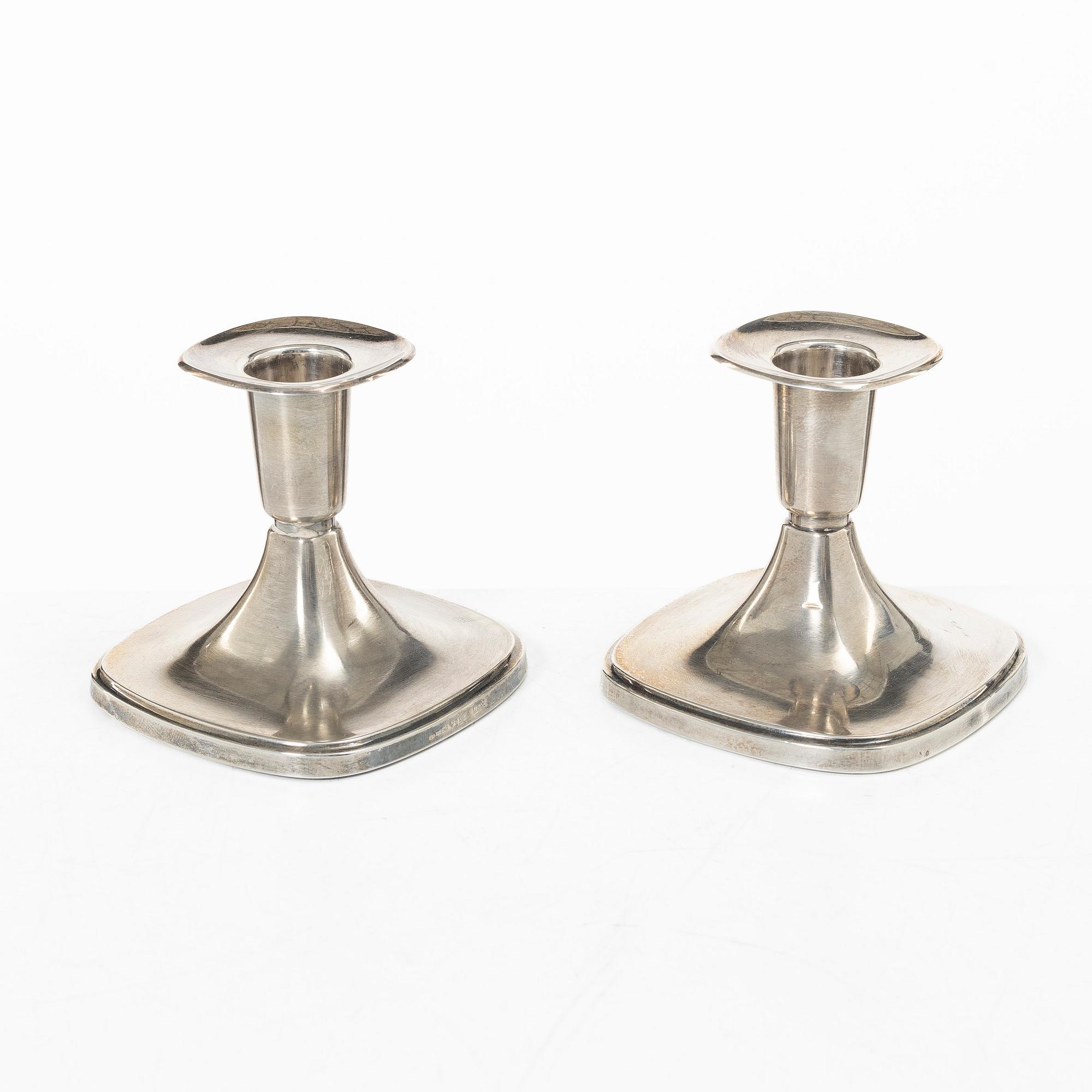 Tore Eldh, A pair of silver candle sticks, Ceson, Gothenburg, Sweden, 1968-69.