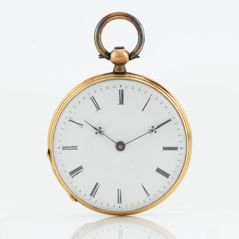 Pocket watch, 18K gold, 37,6 mm.