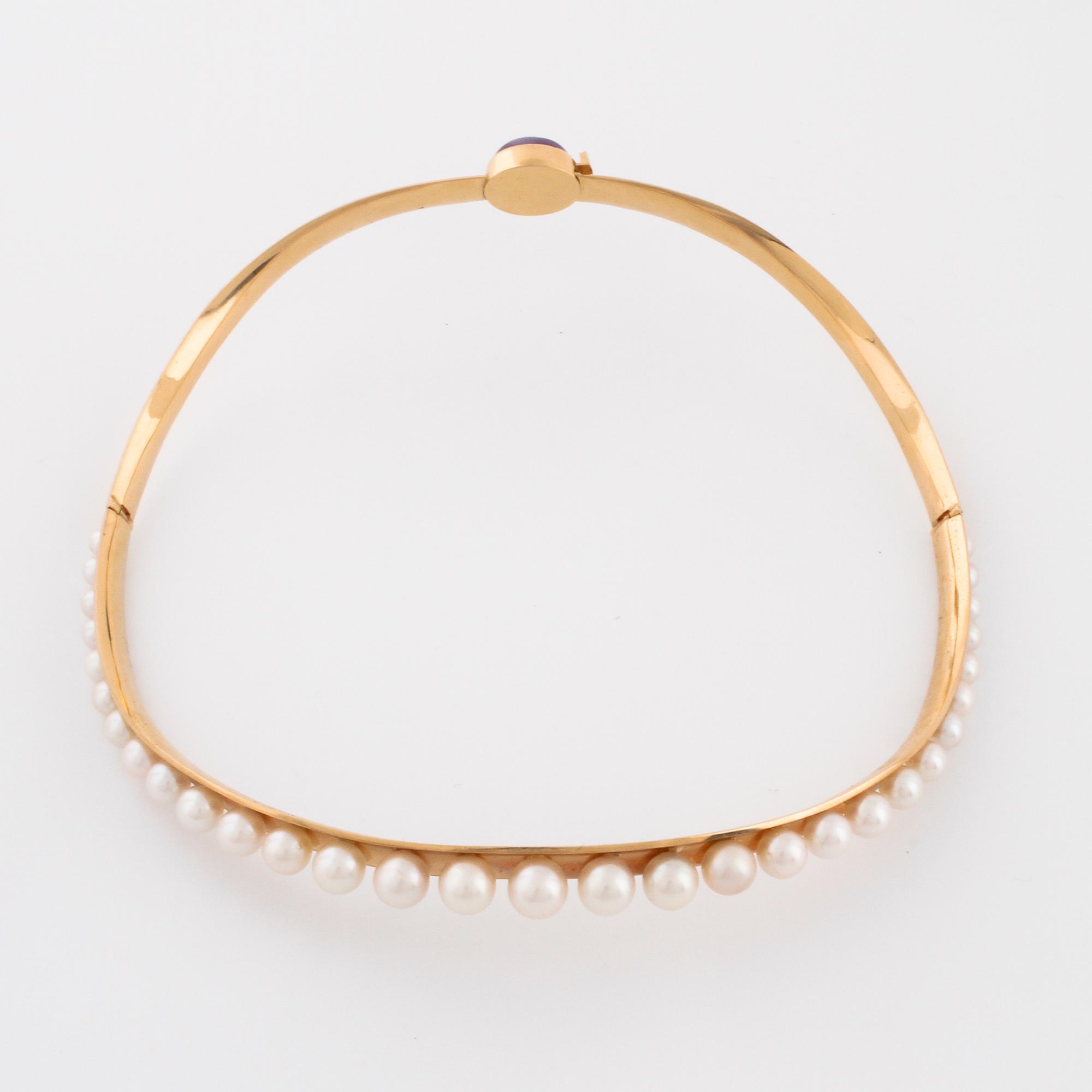 A amethyst and cultured pearl necklace by Karl-Erik Palmberg, Alton, Falköping, 1968.