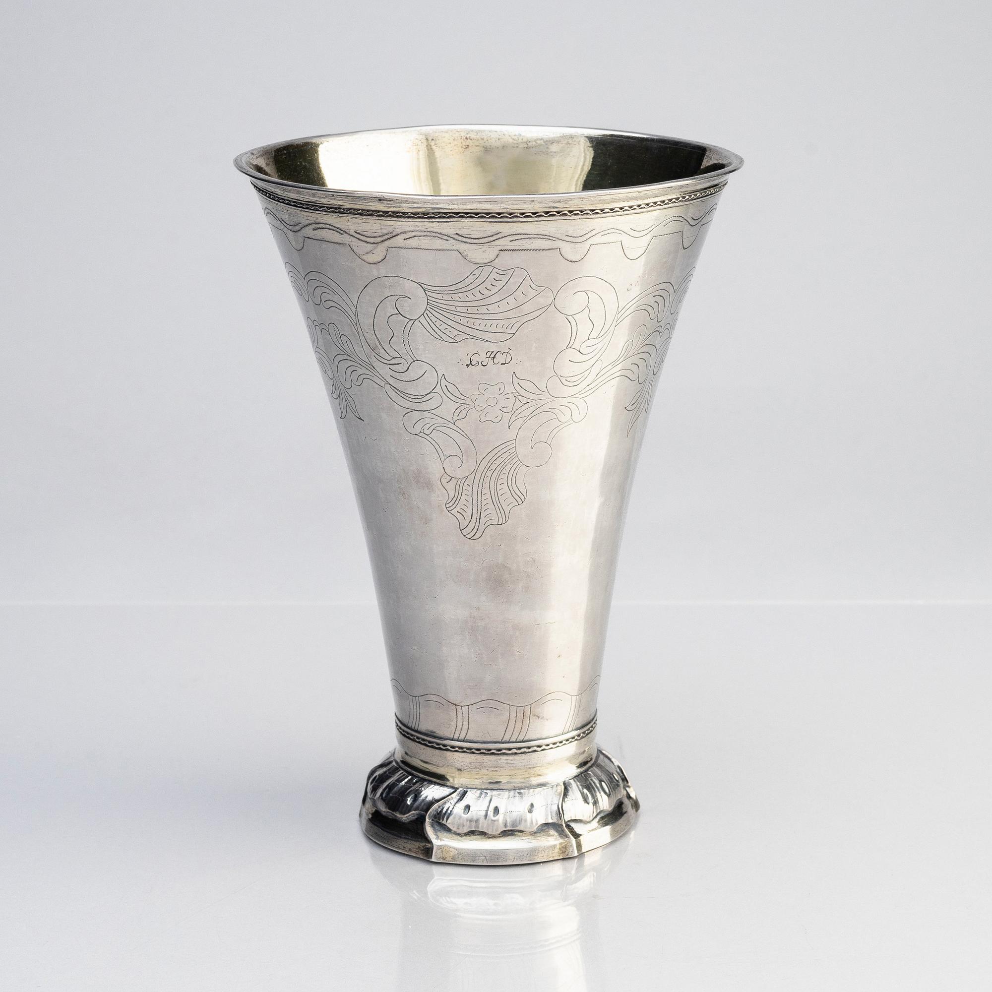 A Swedish parcel-gilt silver beaker, mark of Mathias Forswall, Uppsala 1777.