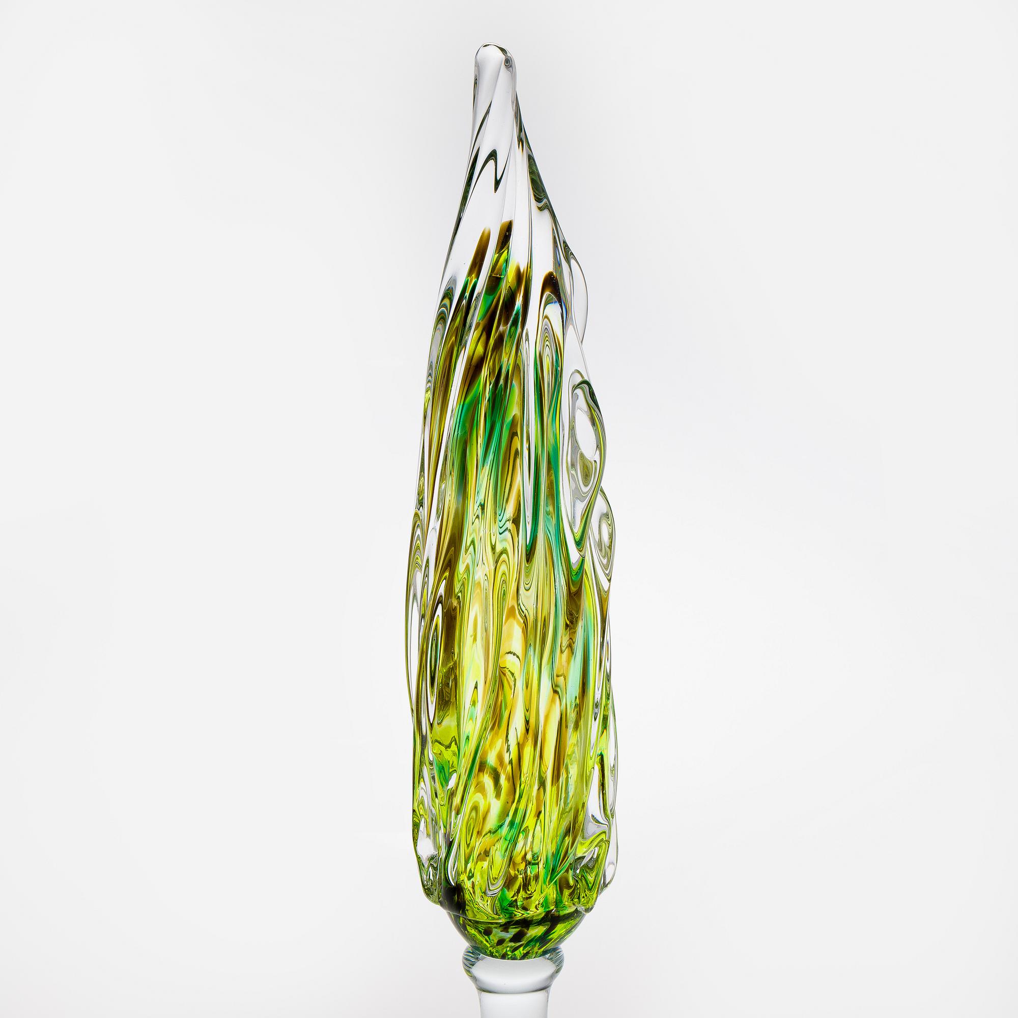 Alma Jantunen, glasskulptur, signerad Alma Jantunen 2006.