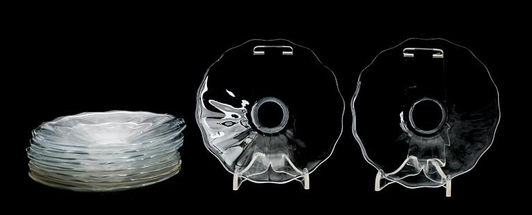 LJUSMANSCHETTER, 12 st, glas, 1900-talets första hälft.