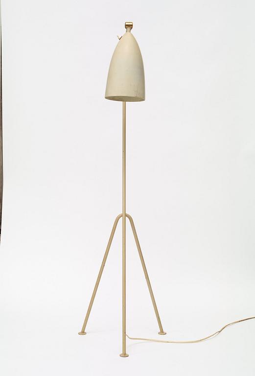 A Greta Magnusson Grossman grey lacquered 'Grasshopper' floor lamp, Bergbom's, Sweden 1950's, model G-33.