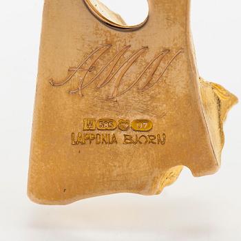 Björn Weckström, kaulakoru, "Semiramis", 14K kultaa ja turmaliineja. Lapponia 1973.