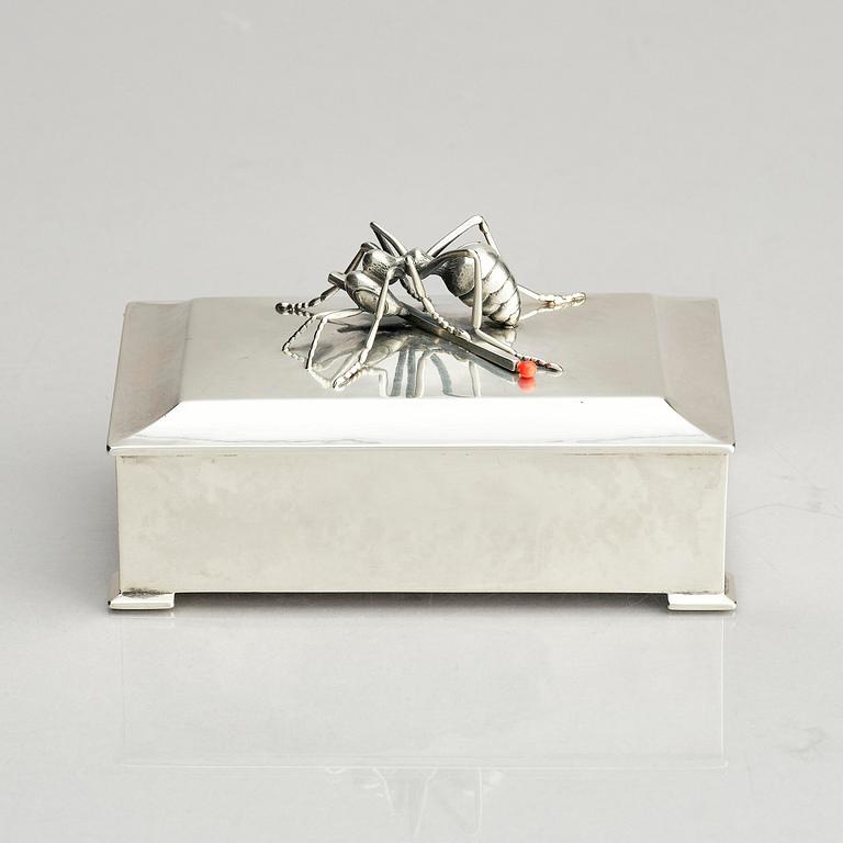 Kay Bojesen, a silver matchbox case, Copenhagen.