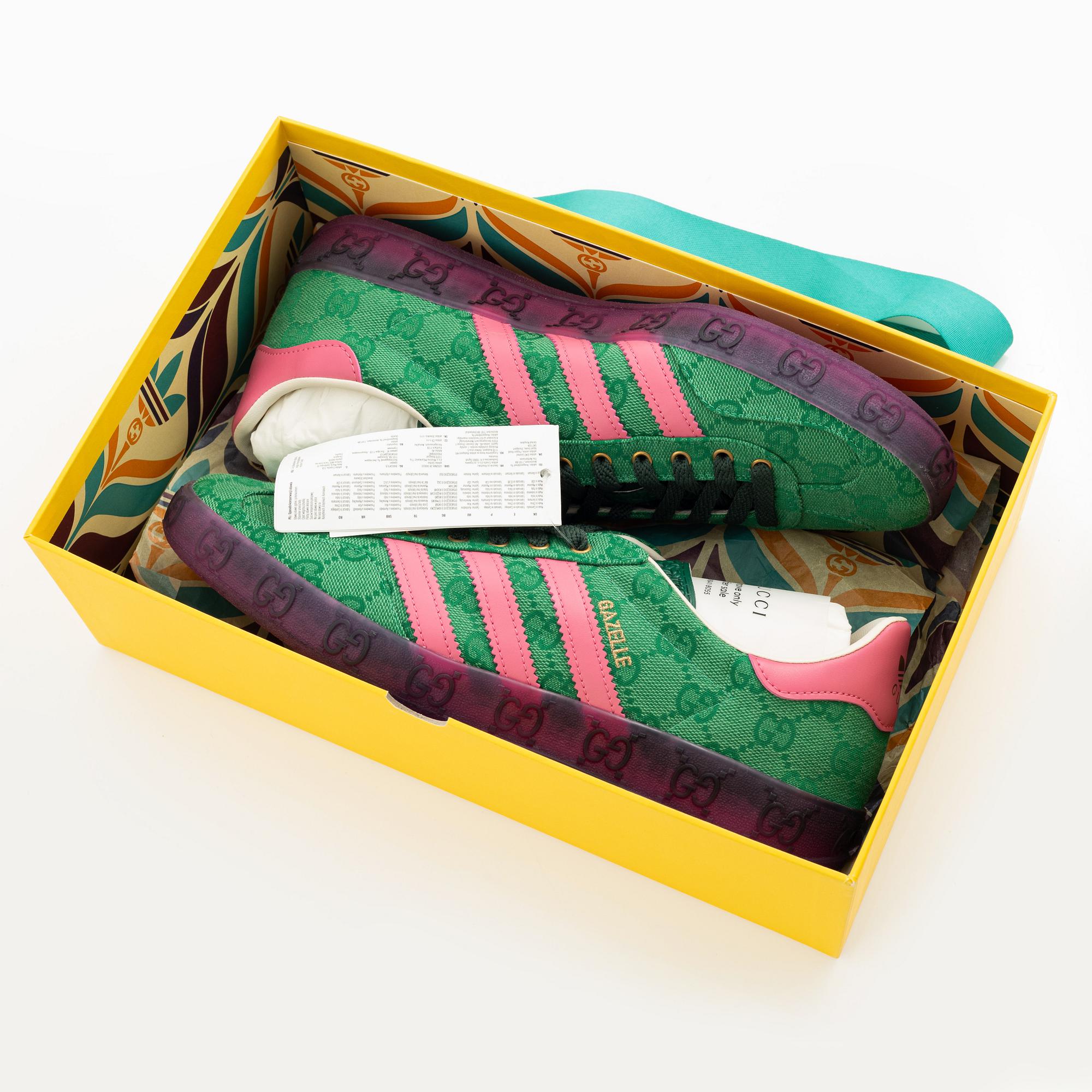 Gucci, /Adidas, sneakers, "Gazelle", storlek US 9 / Fr 41 1/3.