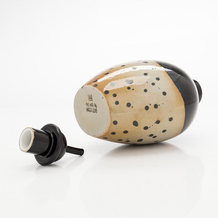 Inkeri Leivo, flaska med propp, keramik, Pro Arte -96, Arabia.