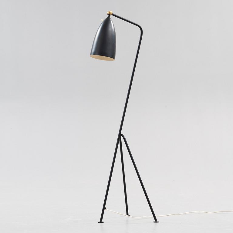 A Greta Magnusson Grossman 'G-33' (Grasshopper) black lacquered floor lamp, Bergboms, Sweden 1950's.