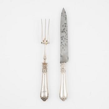 A French Silver Carving Set, mark of Louis Ravinet & Charles Denfert, Paris (1891-1912).