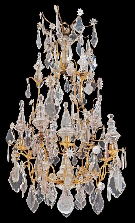 LJUSKRONA, för sex ljus. Frankrike, 1700-talets andra hälft/1800-talets första hälft. Louis XV.