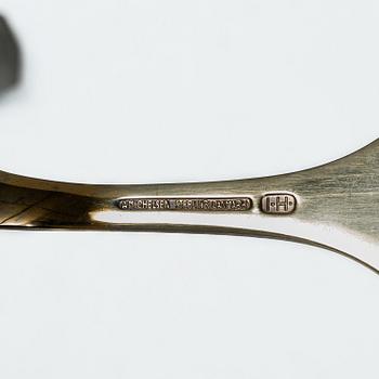 Anton Michelsen, Annual/Christmas spoons, 6 pcs, gilt sterling silver and enamel, Denmark, 1960s.