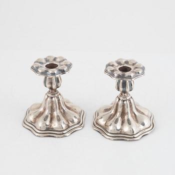 Candlesticks, a pair, silver, CG Hallberg, Stockholm, 1938.