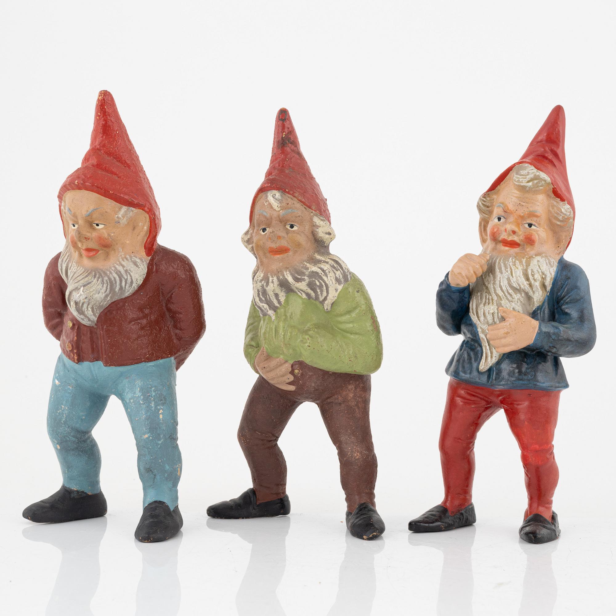 A group of seven gnomes, first half of the 20th Century.