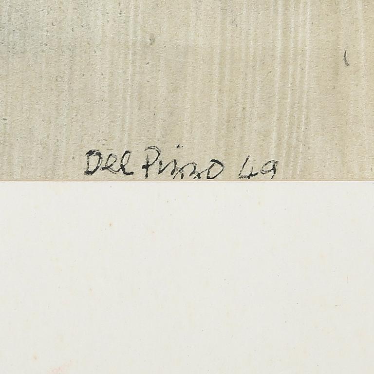 LUCIO DEL PEZZO, kolteckning, signerad och daterad -49.