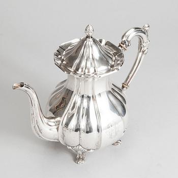 KAFFESERVIS, 3 delar, silver, Kultakeskus, Tavastehus 1928. Vikt ca 1430 g.