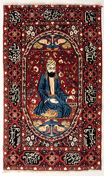 Rug Baluch "Nour ali shah" old/semi-antique figural approximately 166x98 cm.