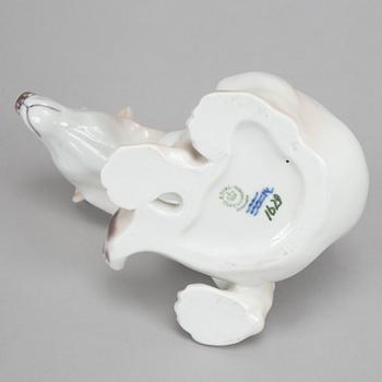 Royal Copenhagen, two porcelain polar bears, 537 and 1629, Denmark, 1985-2004.