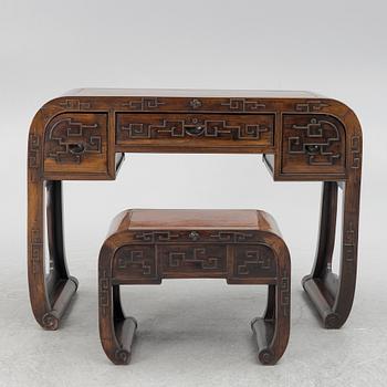 Desk with stool, China, 20th century.