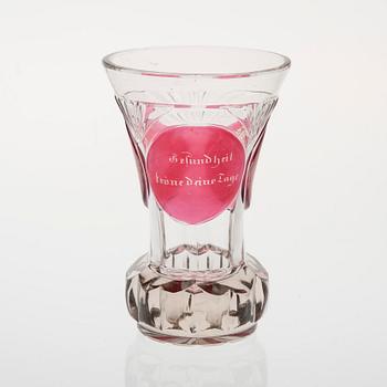 BÄGARE, glas, Böhmen, 1800-talets mitt.
