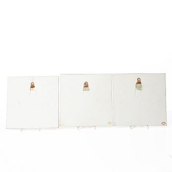 Lisa Larson, Three stoneware wall placques, Gustavsberg.