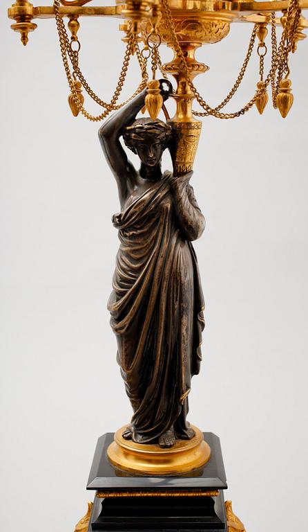 KLOCKGARNITYR, 3 delar, Auguste Lemaire, Paris, sent 1800-tal.