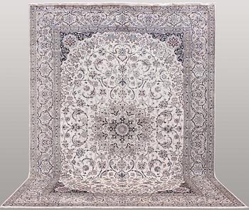 A carpet, Nain Part Silk, sk 9 LAA,  427 x 312 cm.