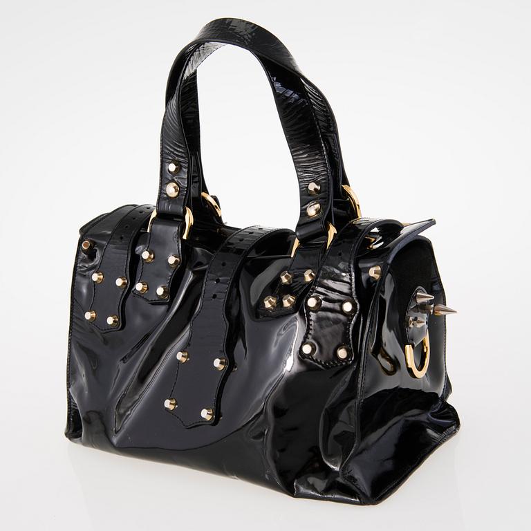 MULBERRY Black Patent Leather Roxanne for GILES Bag.