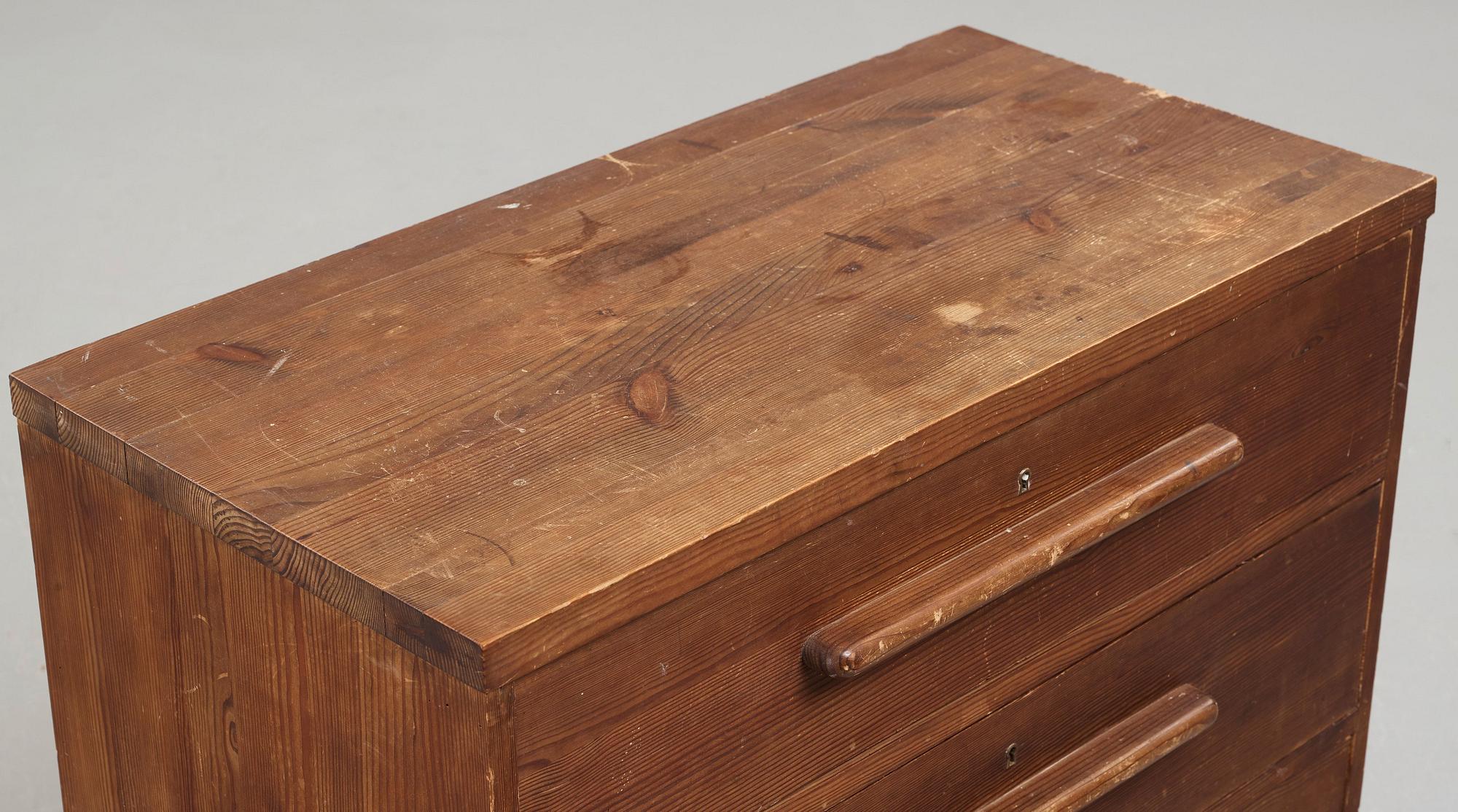 Axel Einar Hjorth, attributed to, a pine chest of drawers, Nordiska Kompaniet, Sweden 1930´s.